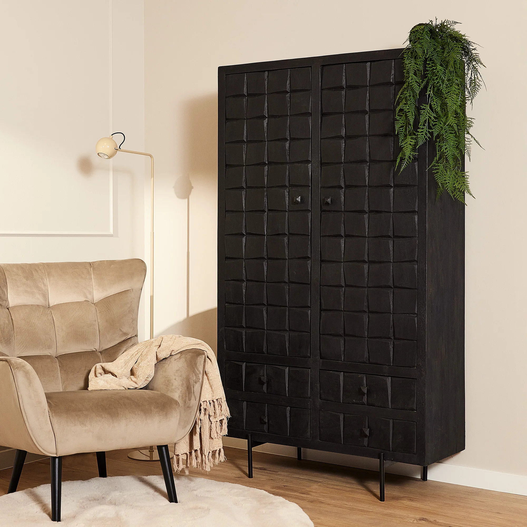 Starfurn kabinet Brandy – zwart – 40x100x180cm