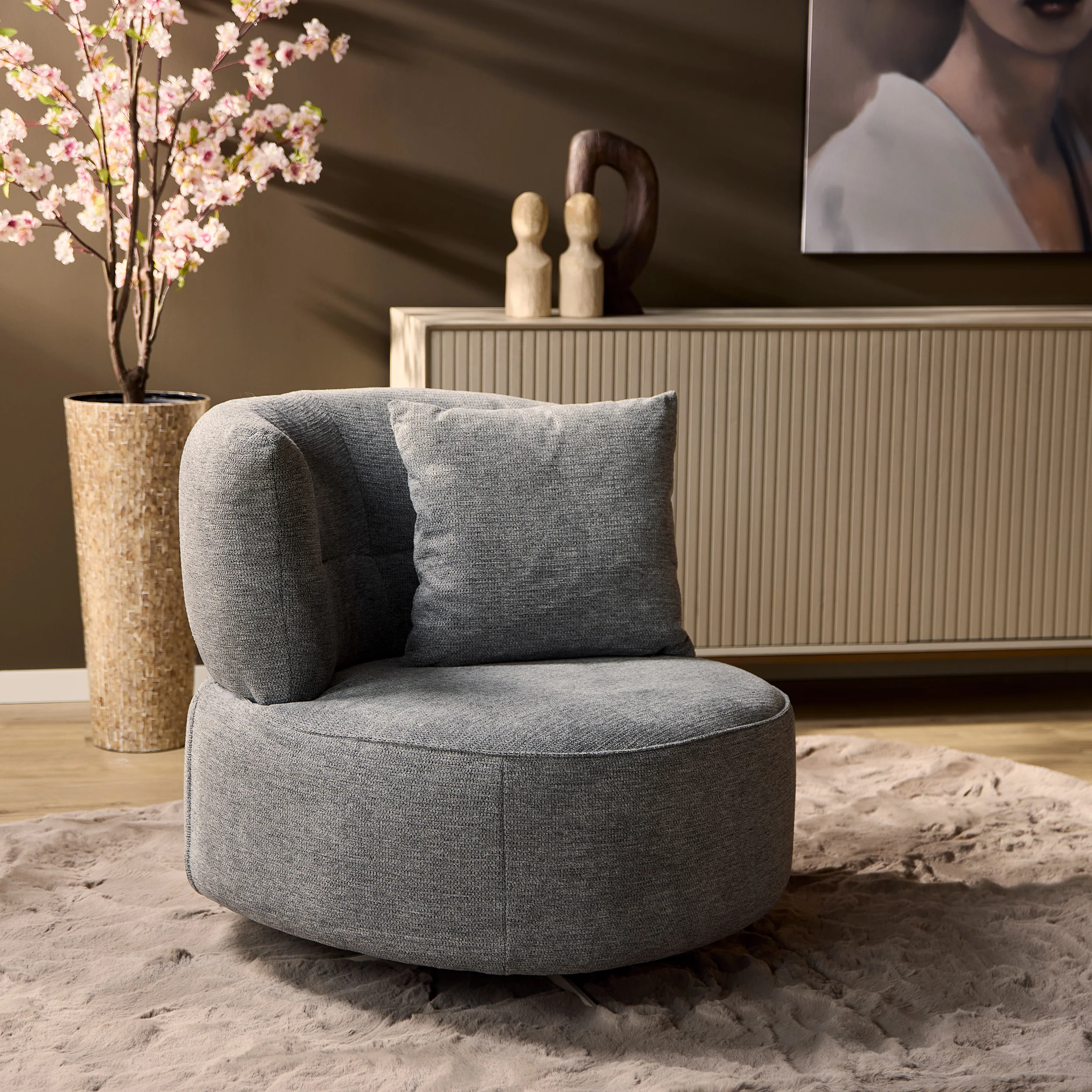 Starfurn fauteuil Fien – grijs – 9x81x86cm
