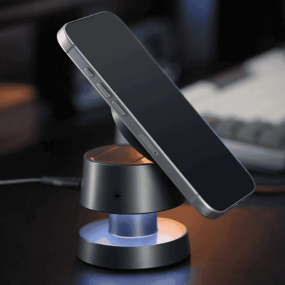 PowerDock | Opvouwbare Magnetische Draadloze Oplader met Nachtlamp