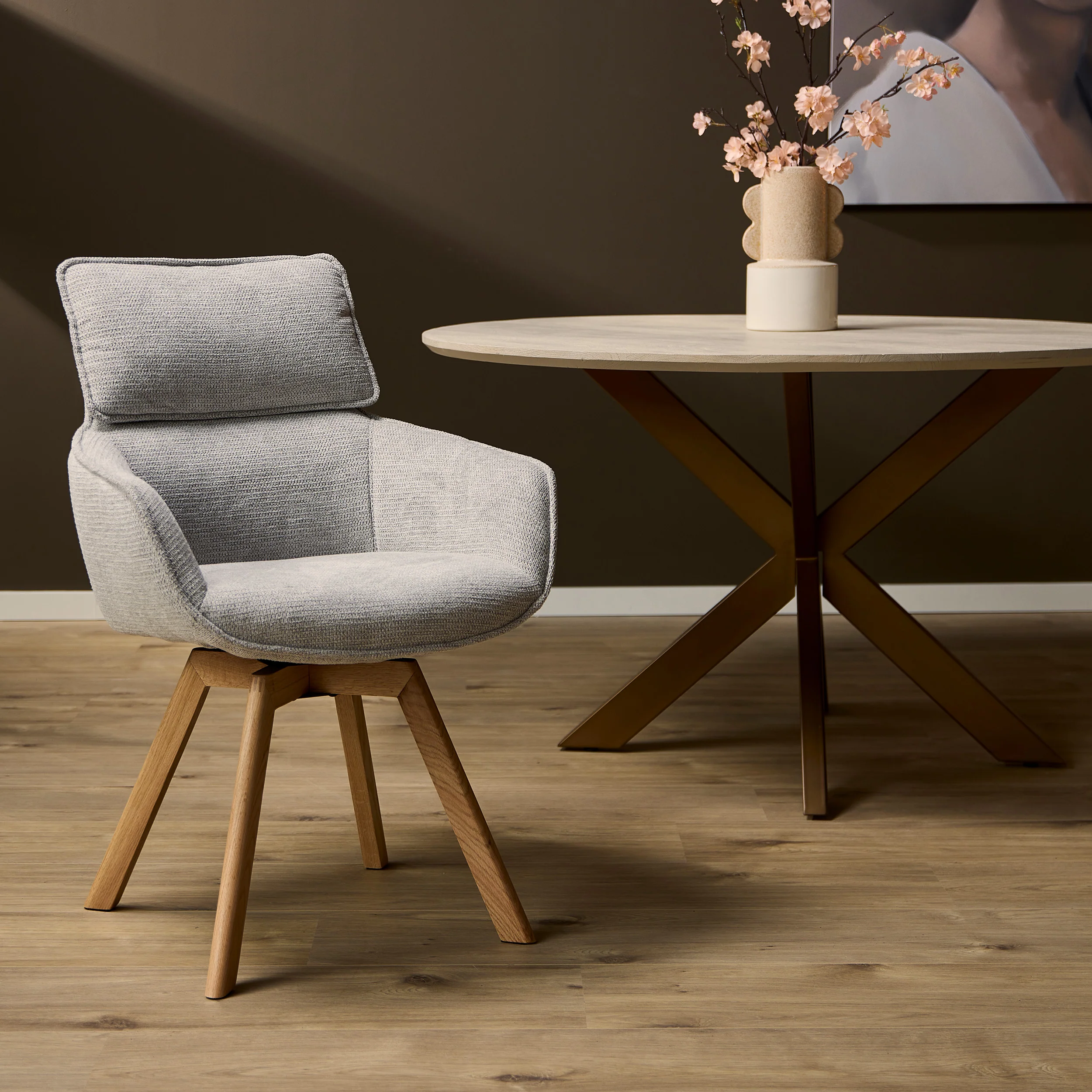 Starfurn eetkamerstoel Jon – taupe – 64,5x59x91cm