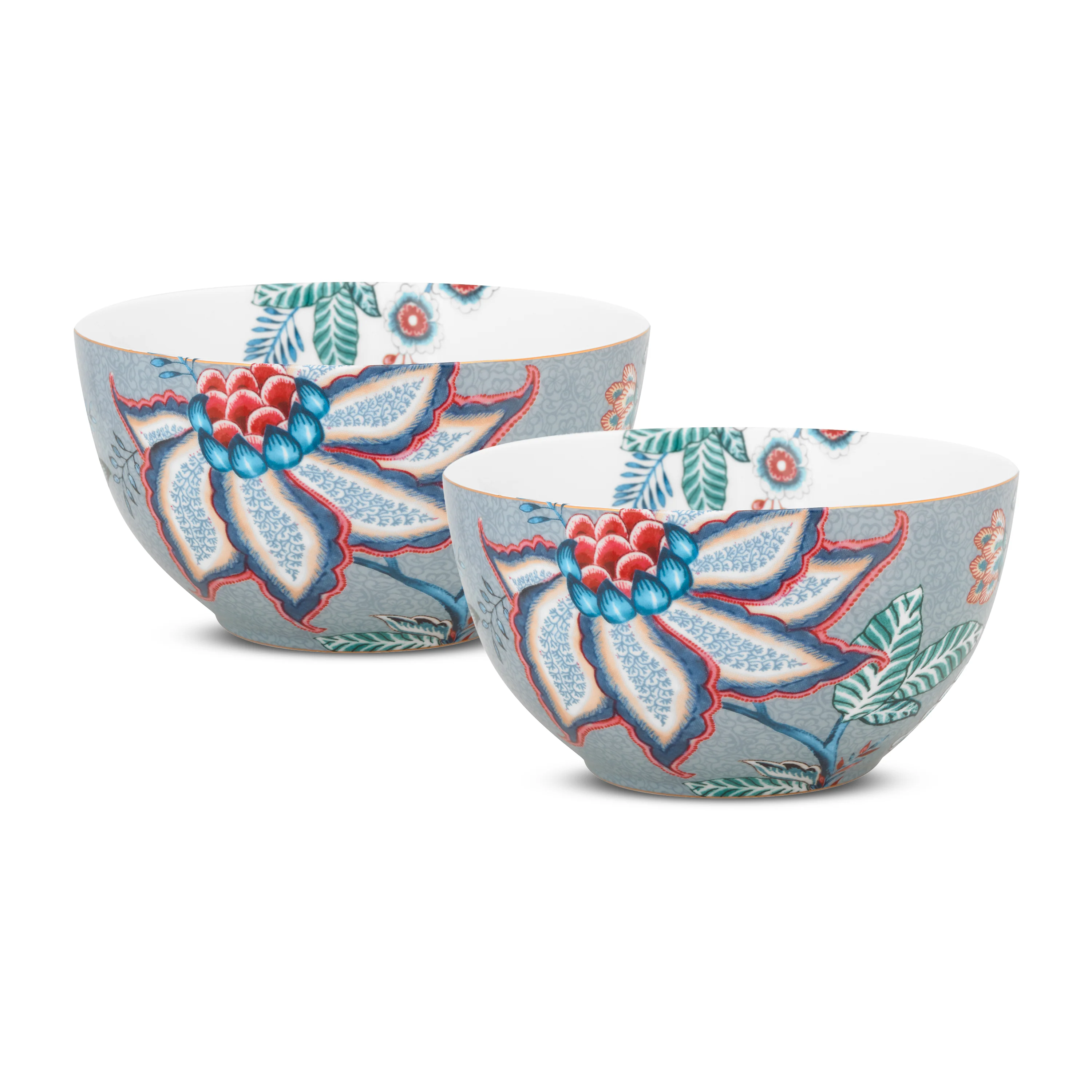 Pip Studio Flower Festival Kommen – Servies – Set van 2 schaaltjes – L