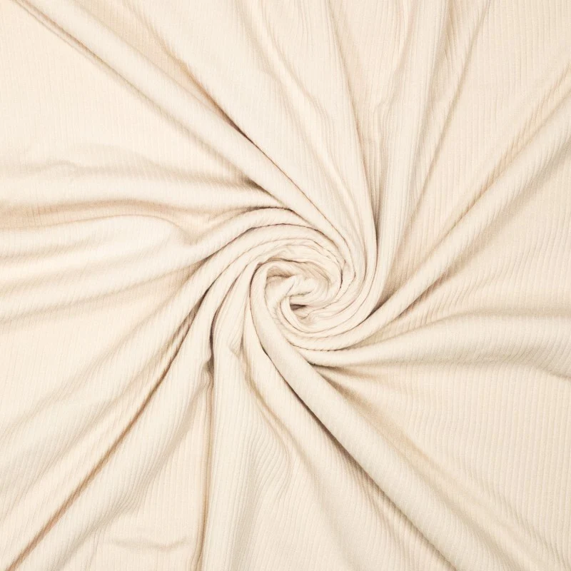 Bamboo Rib Jersey – Creme Brulee Beige
