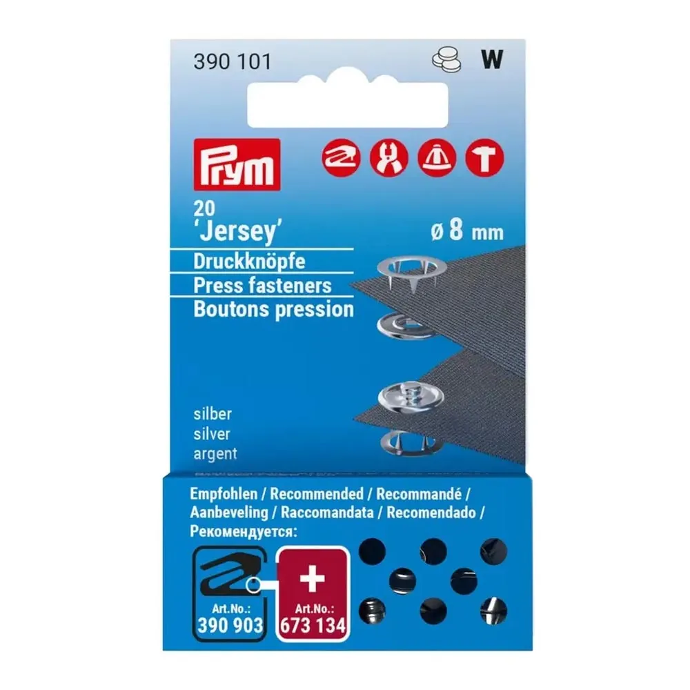Aanvulling voor Drukknoop Jersey 8mm zilver Prym