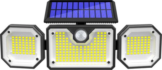 Solar Wandlamp met Bewegingssensor en Afstandsbediening – Op Zonne-energie – 226 LED’s – Waterdicht – Tuinverlichting – 3 Verstelbare Lampen