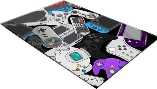 Gaming Tapijt 100x150cm – Game Console Design – Ideaal voor de Gamekamer, Kinderkamer & Woonkamer