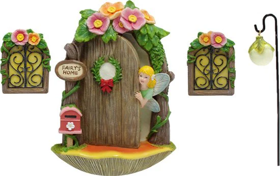 4-delige Super Schattige Feeënhuisje Set – Magische Lichtgevende Boomhanger Decoratie-12×4.5×16.5cm