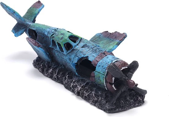 Aquarium decoratie – Gevechtsvliegtuigen – Realistische hars ornamenten voor vistank landschapsarchitectuur – Duurzaam en stabiel – Ideaal voor zoet- en zoutwateraquaria 22*9.5*8CM