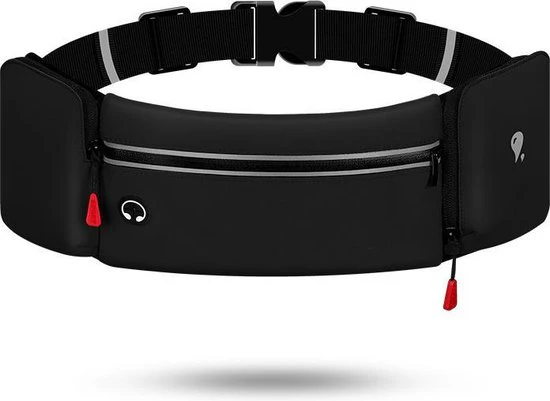 TDR – Heuptasje sport – running belt – verstelbare buideltas 60cm to 120cm – waterafstotend – Zwart