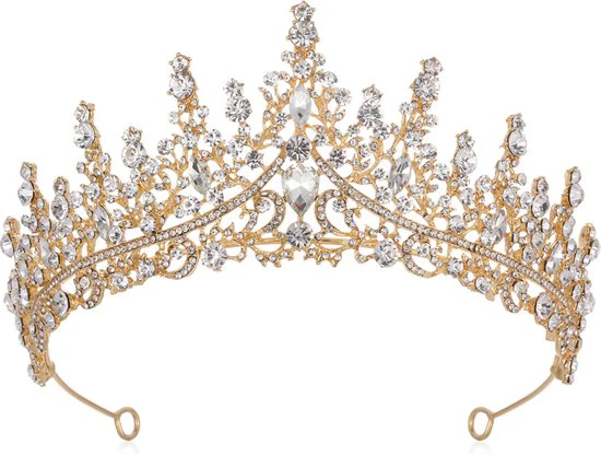 Gouden Tiara Diadeem Haarsieraad -Elegant en Duurzaam – Geschikt voor Verschillende Gelegenheden