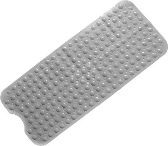 Verlengde PVC Antislip Badmat-Stevige Zuignappen – Duurzaam en Gemakkelijk te Reinigen100*40CM-grijs