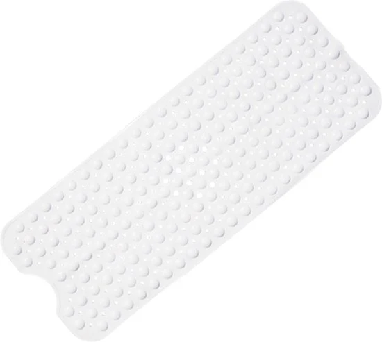Verlengde PVC Antislip Badmat-Stevige Zuignappen – Duurzaam en Gemakkelijk te Reinigen100*40CM-wit