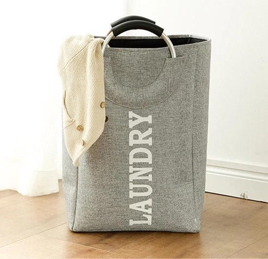 TDR – opvouwbare hand geweven Oxford stoffen wasmand – 42 liter – Grijs
