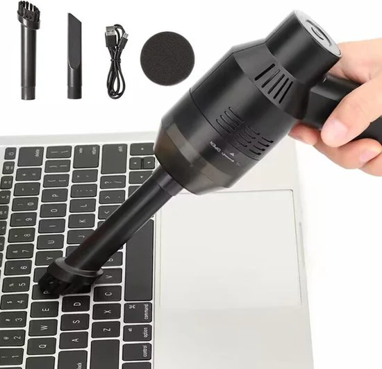 Wireless Mini Vacuum Cleaner -toetsenbord reiniger- Krachtige zuigkracht – Lange batterijduur – Verschillende mondstukken -zwart