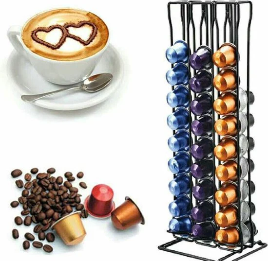 TDR – Capsule houder – Staand – Geschikt voor Nespresso en compatible Capsules – Geschikt voor 60 Capsules