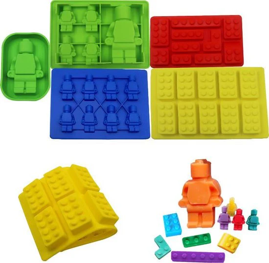 TDR- Brick robot siliconen ijsbakvormset – 5 delig