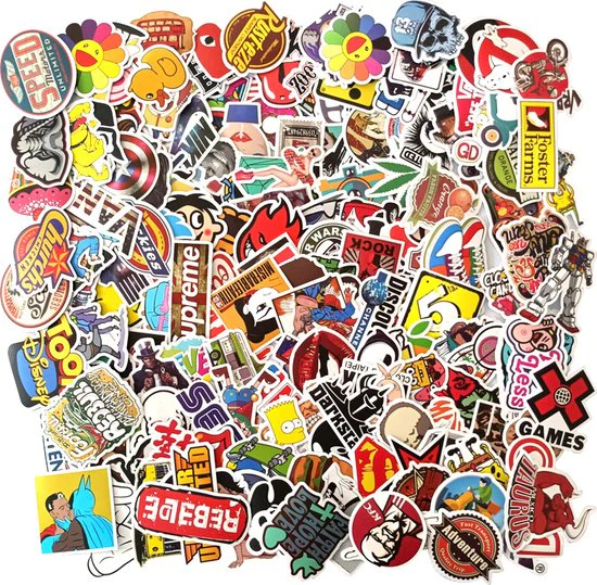 TDR – 200 stuks – hoogwaardige kwaliteit graffitistickers – waterdicht en weerbestendig – voor laptops, koffers, koelkasten, kleerkasten – waterdicht en weerbestendig.