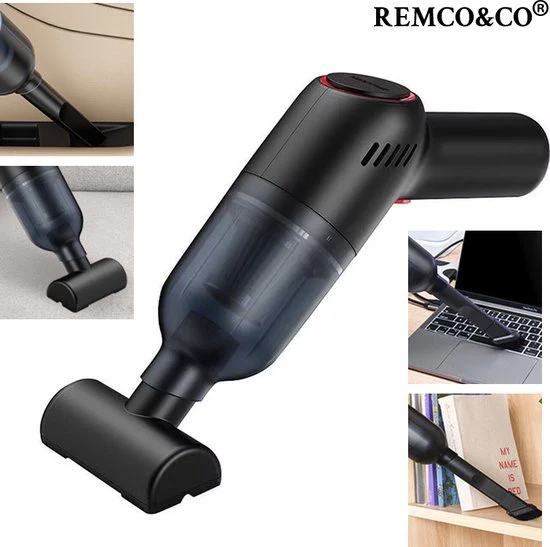 Compacte Krachtpatser – Multifunctionele Mini Stofzuiger Incl. 3 Opzetstukken, USB Oplaadbaar, voor Auto, Laptop & Meer – Afmetingen 25,5x17x7,5 cm