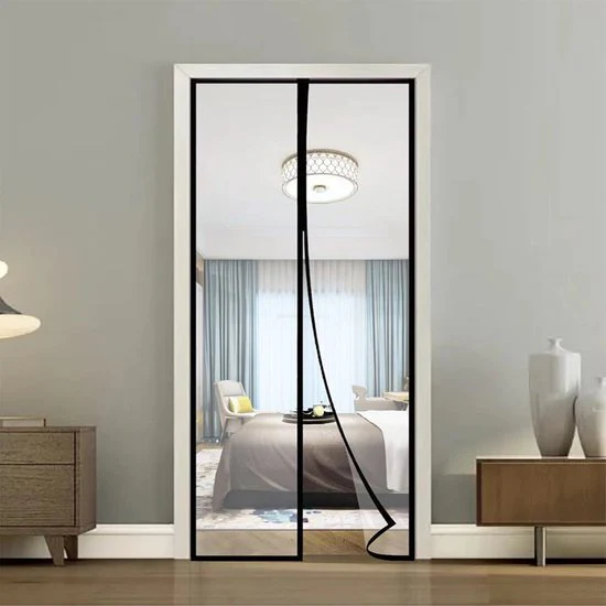 Magnetisch Anti-muggenhor Zomer Serie – Deurhor – Breed Klittenband – Duurzaam Glasvezel – Rookbestendig-100x220cm- Zwart