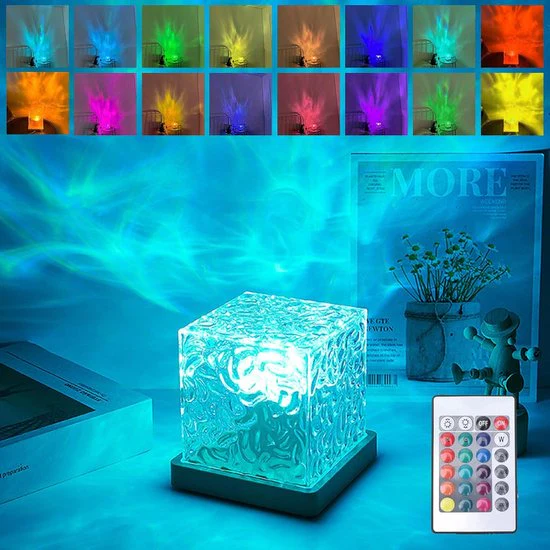 Tiktok lamp – Noorderlicht projector – Ocean projector – Watergolf lamp – Tesseract lamp – Kristallen lamp – Kristallen tafellamp – Noorderlicht lamp