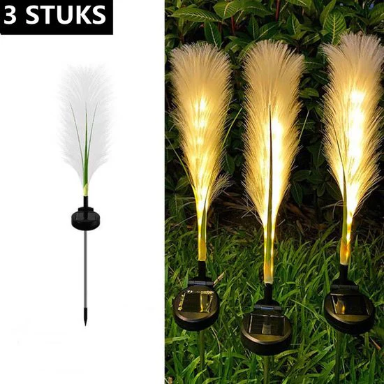 LED zonne-energie rieten lamp – Decoratieve en energiezuinige lamp voor uw tuin, patio of veranda- warm licht