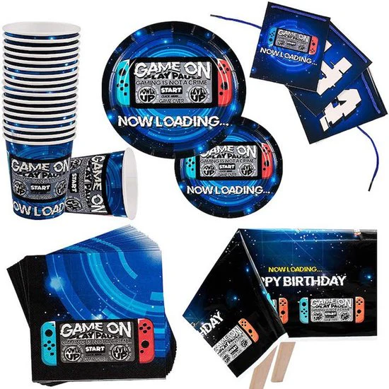 162-delige Game On Verjaardagsfeestset – Compleet Gaming Feestpakket voor 20 Personen – Perfect voor Gamers