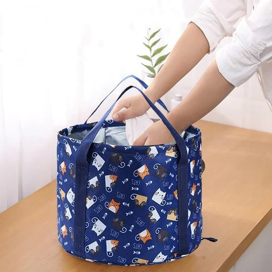 TDR – Opvouwbaar waterdichte bad – geschikt voor voetenbad / kleren wassen / etc – 26L – Marineblauw