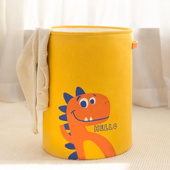 TDR – Opvouwbare wasmand -dinosaurus design -speelgoed mand – opberg mand-Met handvat -geel 35 * 45cm