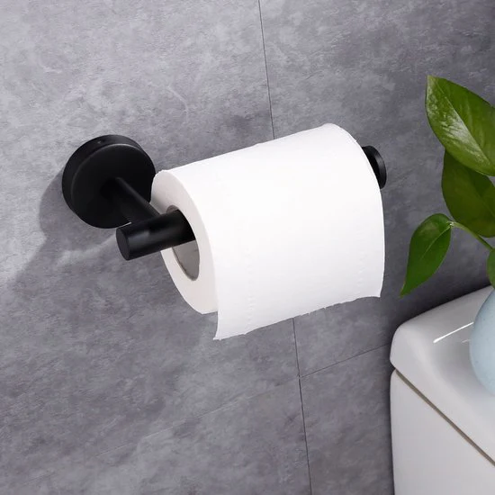 Luxe Roestvrijstalen Toiletrolhouder -Modern Design & Eenvoudige Installatie–zwart