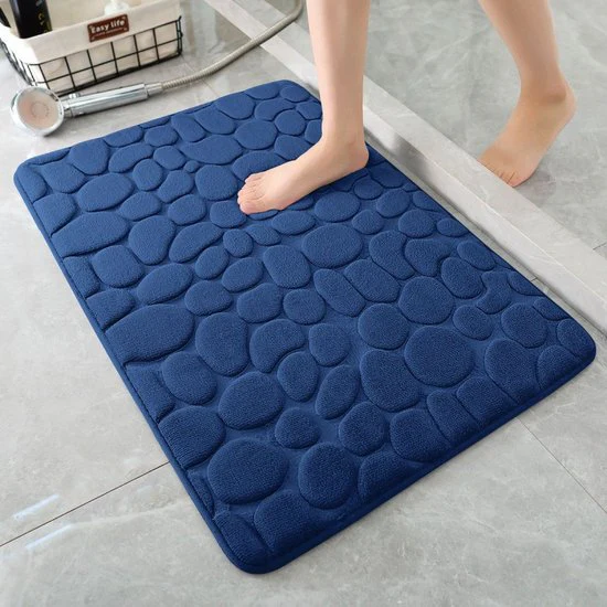 hoogwaardige badkamermat – Luxe Comfort en Veiligheid in één-Uitzonderlijke Waterabsorptie- 50*80cm- donkerblauw