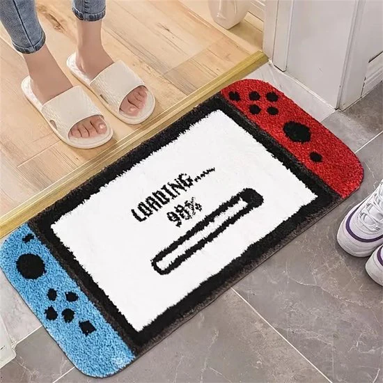 Uniek game thema Vloerkleed – Verrijk Je Interieur met Gamerspassie -Antislip, Comfortabel & Duurzaam-Rood en blauw 50*120cm