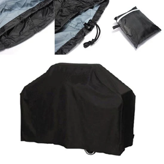 Bescherm je barbecue in stijl met de Waterdichte BBQ Beschermhoes inclusief Opbergtas – 71x190x117cm – Zwart