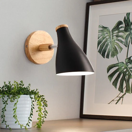 Stijlvolle Scandinavische Wandlamp – Minimalistisch Design voor Elke Ruimte-zwart