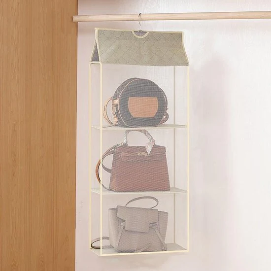 TDR – Hangende Garderobe – Opbergruimte – 3 Lagen – Kleding Kast Organizer – beige