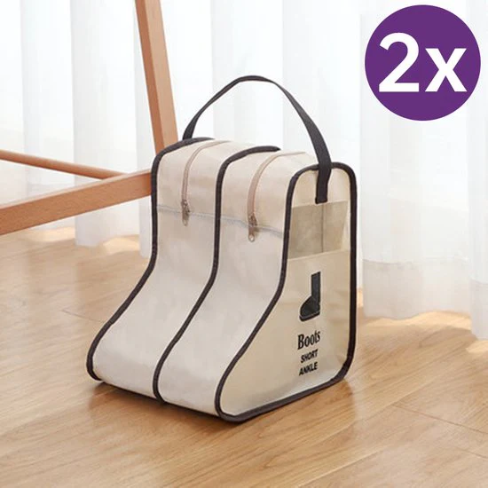 2 stuks Laarsjes opbergzak – Bescherming lage dames laarzen – Boots Organizer – 28x24x29cm – Beige
