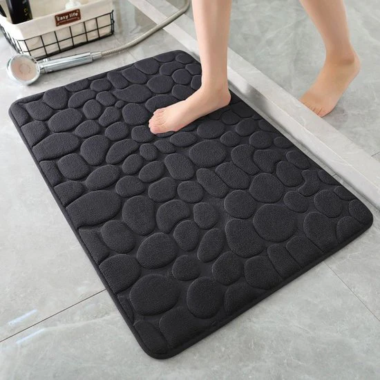 hoogwaardige badkamermat – Luxe Comfort en Veiligheid in één-Uitzonderlijke Waterabsorptie- 50*80cm-zwart