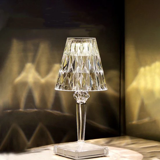 Kristal Nachtlampje – USB Oplaadbaar – Tafellamp Touch – Met Dimfunctie – Romantische Sfeer