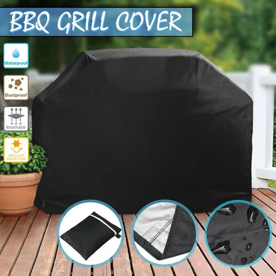 Premium Barbecue Grill Hoes-Bescherming en Duurzaamheid voor uw Gas-/Elektrische Barbecue – Waterdicht, UV-Bestendig, en Gemakkelijk Bevestigbaar-zwart170x61x117cm
