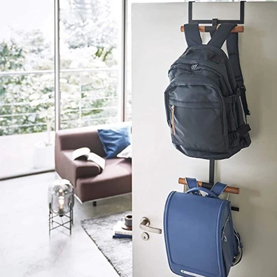 Multifunctionele Deurhanger met Dubbele Laag – Perfect voor Rugzakken, Kleding en Hoeden-zwart