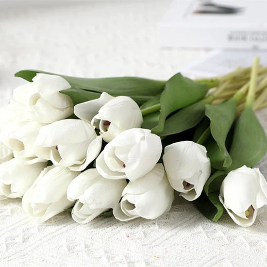 10stuks Prachtige kunst tulp-Realistische Uitstraling – Duurzaam en Onderhoudsvriendelijk- wit