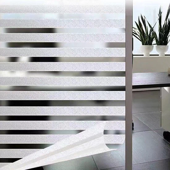 Zelfklevende Elektrostatische Glasfolie – Premium Streepdesign- Privacygarantie, Hoge Lichtdoorlatendheid & Eenvoudige Installatie 90x200cm