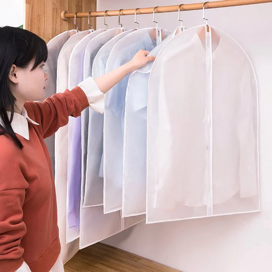 6 stuks transparante stofhoezen voor kleding met Rits – Kledinghoezen-Kledingzakken-Extra groot 60*120CM