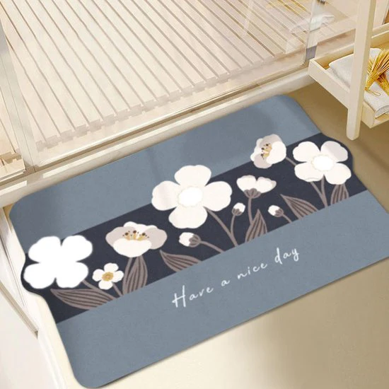 Luxe Bloemen Badmat – Super Absorberend en Antislip – Zacht en Comfortabel -50x80cm