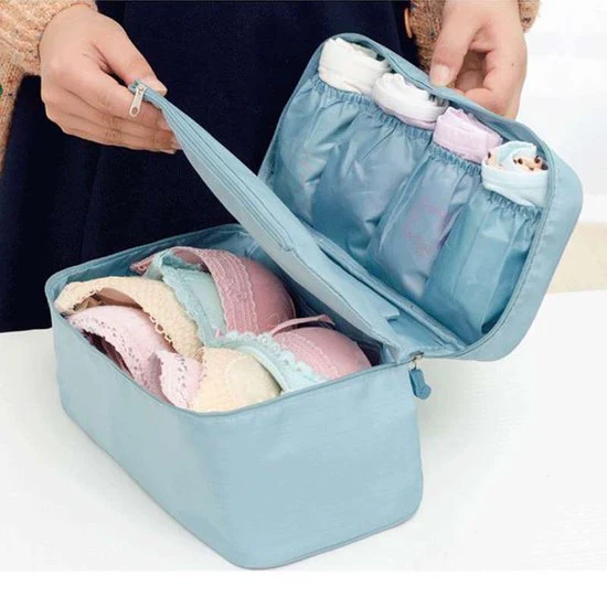 TDR-Multifunctionele lingerie/ondergoed tas – make-up tasje-toilettas-Hemelsblauw