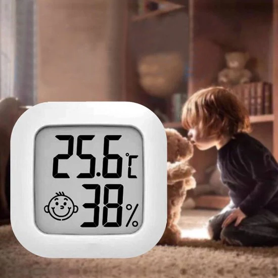 2-in-1 Mini Digitale Hygrometer en Weerstation – Temperatuur- en Luchtvochtigheidsmeter- wit