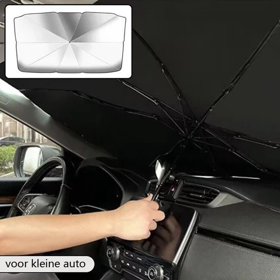 TDR – Zonnescherm / autoparaplu – Binnenkant Voorruit Auto – Opvouwbaar – Hitte en UV bescherming – 122 x 65 cm
