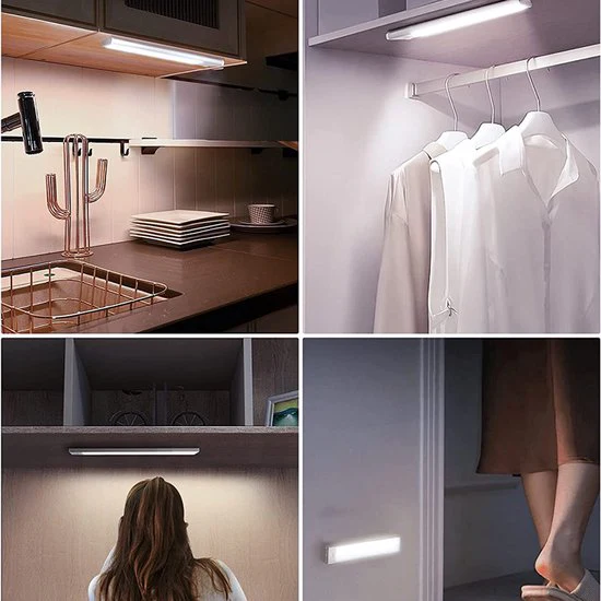 Kastverlichting met bewegingssensor – Driekleurige verlichting – USB oplader -60CM