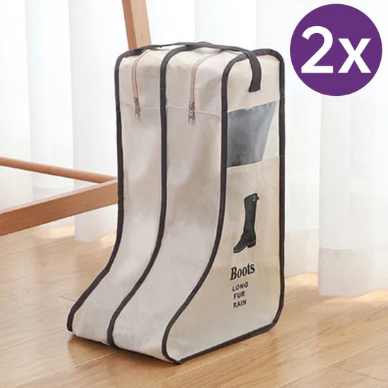 2 stuks Laarsjes opbergzak – Bescherming hoge dames laarzen – Boots Organizer – 29x24x47cm – Beige