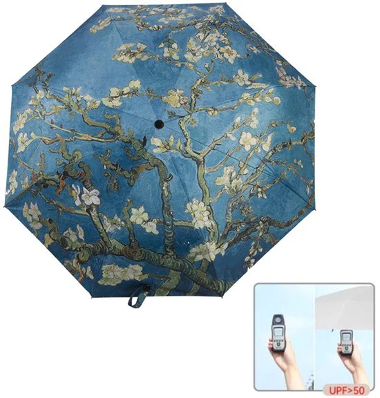 Opvouwbaar paraplu – Zonbescherming Anti-Uv UPF50 + -Windproof- Stevig paraplu – Automatisch -Van Gogh