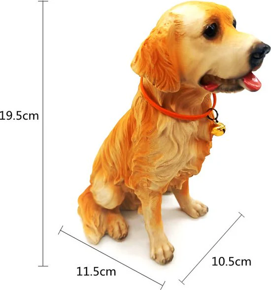 Betoverende Golden Retriever Harsdecoratie – Een Charmante Toevoeging aan je Interieur 10.5×11.5×19.51cm