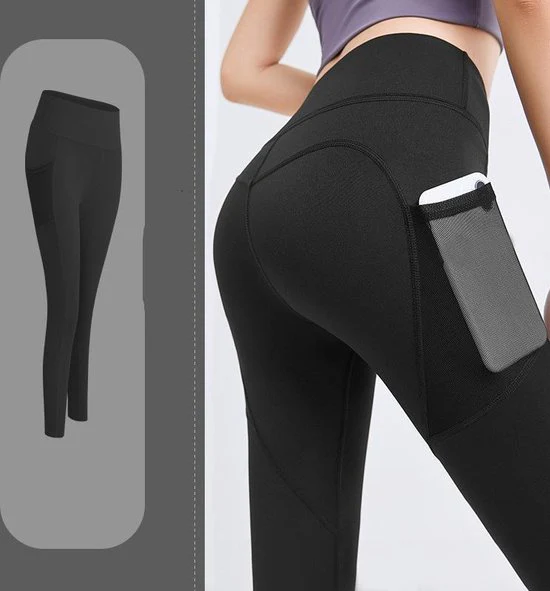 TDR – Fitness broek – Sportlegging – Yoga Broek –  Yogalegging – Dames – Zwart XL